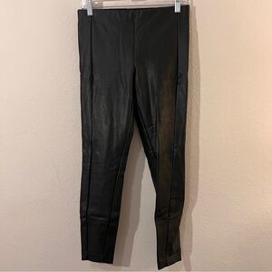 Banana Republic Black Faux Vegan Leather Moto Leggings Devon Size 4 Matte